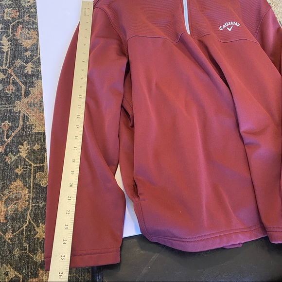 Callaway XL 1/4 Zip Pullover Sweater Men Maroon Golf Shirt - Picture 4 of 13